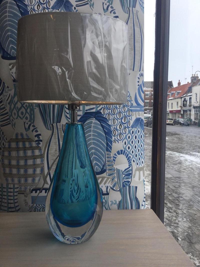 Blue Teardrop Lamp