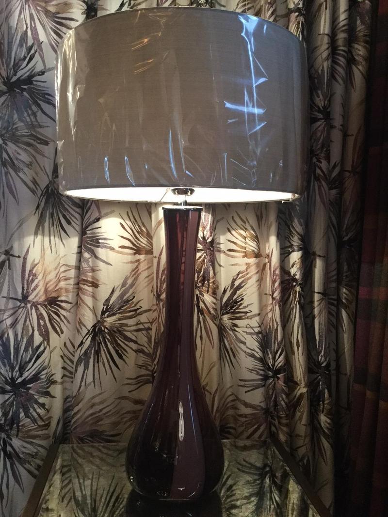 Purple Striped Table Lamp 
