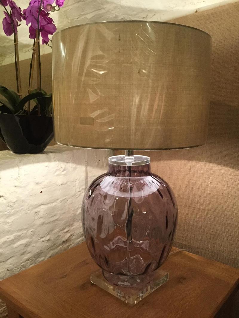 Grey Glass Lamp